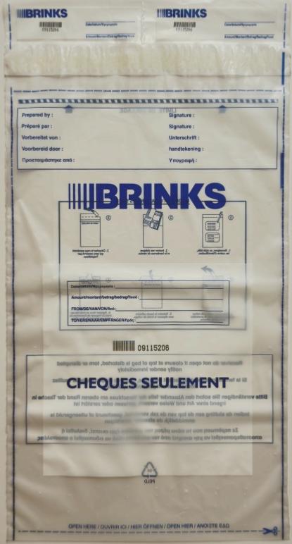 SAC 1000 CHEQUES MAX - AVEC LOGO BRINKS